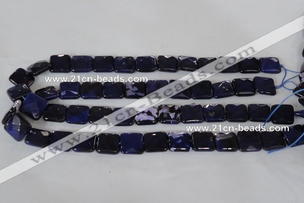 CAG4873 15 inches 14*14mm faceted square fire crackle agate beads