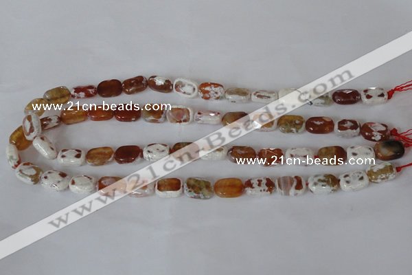 CAG4879 15 inches 10*14mm faceted rectangle fire crackle agate beads