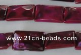 CAG4880 15 inches 13*18mm faceted rectangle fire crackle agate beads