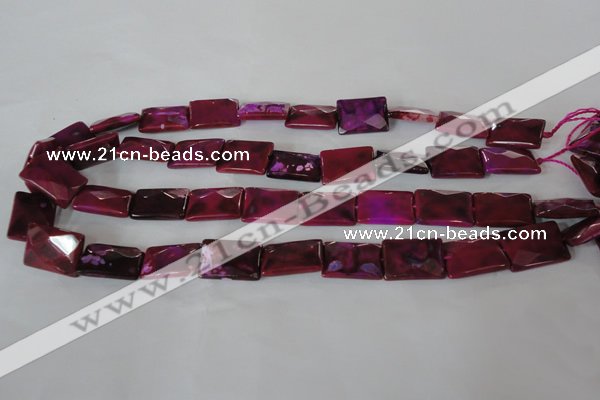 CAG4880 15 inches 13*18mm faceted rectangle fire crackle agate beads