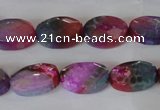 CAG4894 15 inches 10*14mm faceted oval fire crackle agate beads