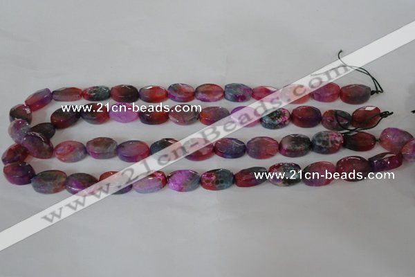 CAG4894 15 inches 10*14mm faceted oval fire crackle agate beads