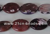 CAG4896 15 inches 13*18mm faceted oval fire crackle agate beads