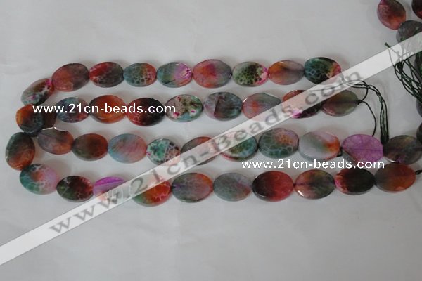 CAG4897 15 inches 13*18mm faceted oval fire crackle agate beads