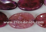 CAG4899 15 inches 20*30mm faceted oval fire crackle agate beads