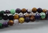 CAG4900 15.5 inches 6mm faceted round dyed white agate beads