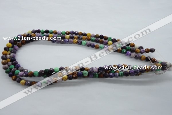CAG4900 15.5 inches 6mm faceted round dyed white agate beads