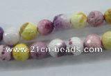 CAG4901 15.5 inches 8mm faceted round dyed white agate beads