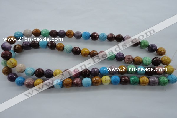 CAG4902 15.5 inches 10mm faceted round dyed white agate beads