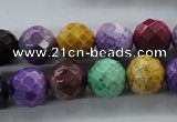 CAG4903 15.5 inches 12mm faceted round dyed white agate beads