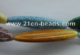 CAG4922 15.5 inches 10*38mm marquise dyed white agate beads