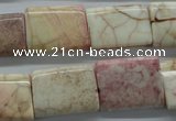 CAG4928 15.5 inches 16*20mm rectangle dyed white agate beads