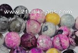 CAG5060 15.5 inches 10mm faceted round fire crackle agate beads