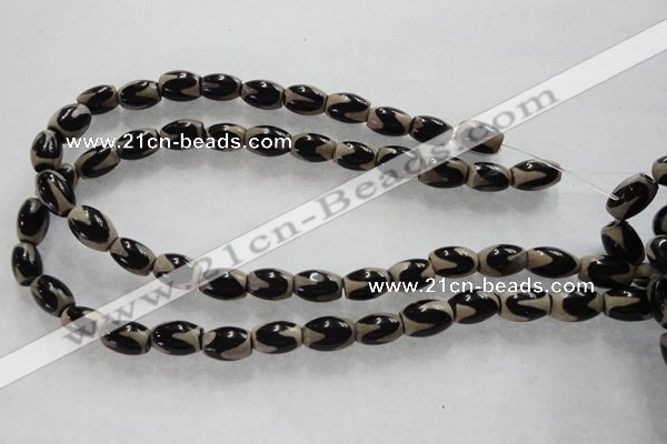 CAG5084 15.5 inches 8*12mm drum tibetan agate beads wholesale