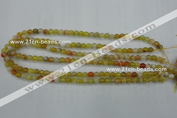 CAG5101 15.5 inches 6mm faceted round line agate beads wholesale