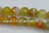 CAG5102 15.5 inches 8mm faceted round line agate beads wholesale