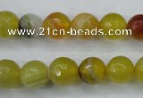 CAG5103 15.5 inches 10mm faceted round line agate beads wholesale