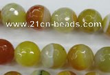 CAG5104 15.5 inches 12mm faceted round line agate beads wholesale