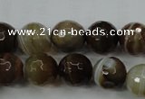 CAG5109 15.5 inches 12mm faceted round line agate beads wholesale