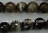 CAG5110 15.5 inches 14mm faceted round line agate beads wholesale