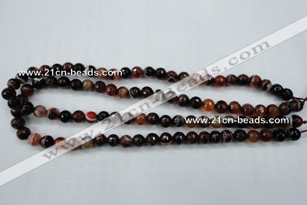 CAG5111 15.5 inches 6mm faceted round line agate beads wholesale