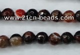 CAG5112 15.5 inches 8mm faceted round line agate beads wholesale