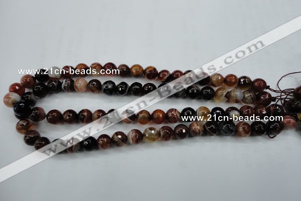 CAG5113 15.5 inches 10mm faceted round line agate beads wholesale