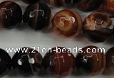 CAG5115 15.5 inches 14mm faceted round line agate beads wholesale