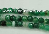 CAG5120 15.5 inches 4mm faceted round line agate beads wholesale