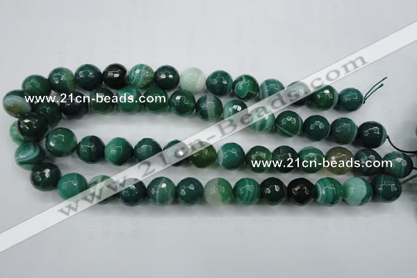 CAG5125 15.5 inches 14mm faceted round line agate beads wholesale