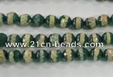 CAG5136 15 inches 6mm faceted round tibetan agate beads wholesale