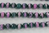 CAG5137 15 inches 6mm faceted round tibetan agate beads wholesale