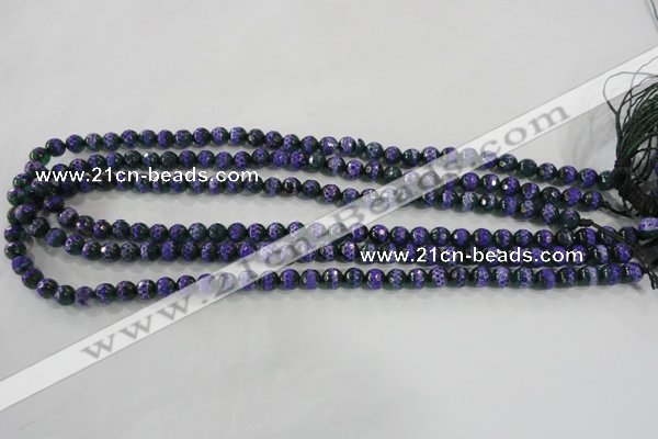 CAG5139 15 inches 6mm faceted round tibetan agate beads wholesale