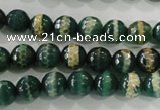 CAG5141 15 inches 8mm faceted round tibetan agate beads wholesale