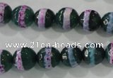 CAG5146 15 inches 10mm faceted round tibetan agate beads wholesale