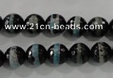 CAG5147 15 inches 10mm faceted round tibetan agate beads wholesale