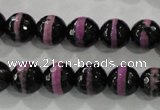 CAG5149 15 inches 10mm faceted round tibetan agate beads wholesale