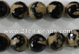 CAG5164 15 inches 12mm faceted round tibetan agate beads wholesale