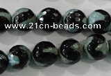 CAG5165 15 inches 12mm faceted round tibetan agate beads wholesale