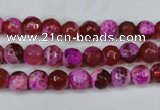 CAG5181 15 inches 6mm faceted round fire crackle agate beads