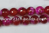 CAG5183 15 inches 10mm faceted round fire crackle agate beads