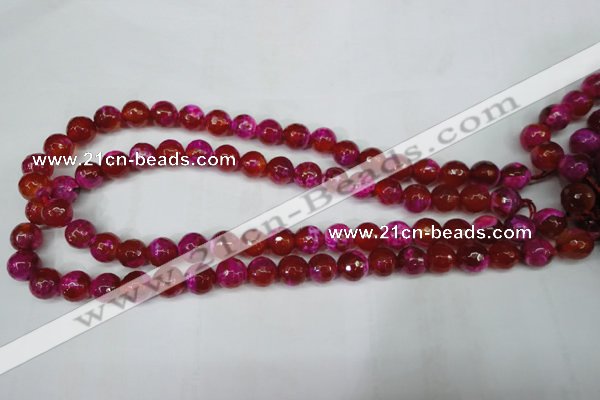 CAG5183 15 inches 10mm faceted round fire crackle agate beads