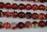 CAG5187 15 inches 8mm faceted round fire crackle agate beads