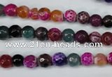 CAG5191 15 inches 6mm faceted round fire crackle agate beads