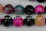 CAG5194 15 inches 12mm faceted round fire crackle agate beads