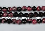 CAG5197 15 inches 6mm faceted round fire crackle agate beads