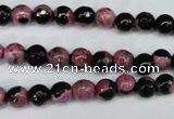 CAG5203 15 inches 6mm faceted round fire crackle agate beads