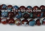 CAG5207 15 inches 8mm faceted round fire crackle agate beads