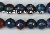 CAG5217 15 inches 10mm faceted round fire crackle agate beads