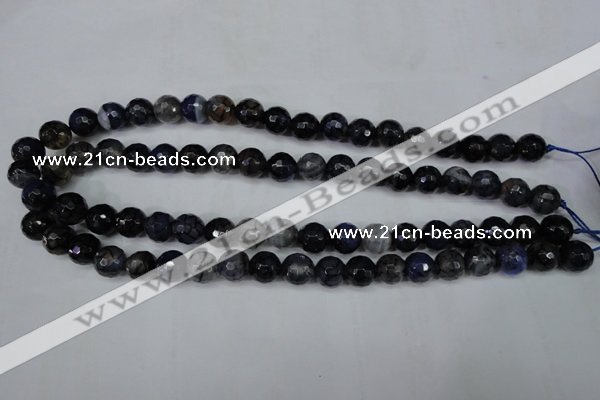 CAG5228 15 inches 10mm faceted round fire crackle agate beads